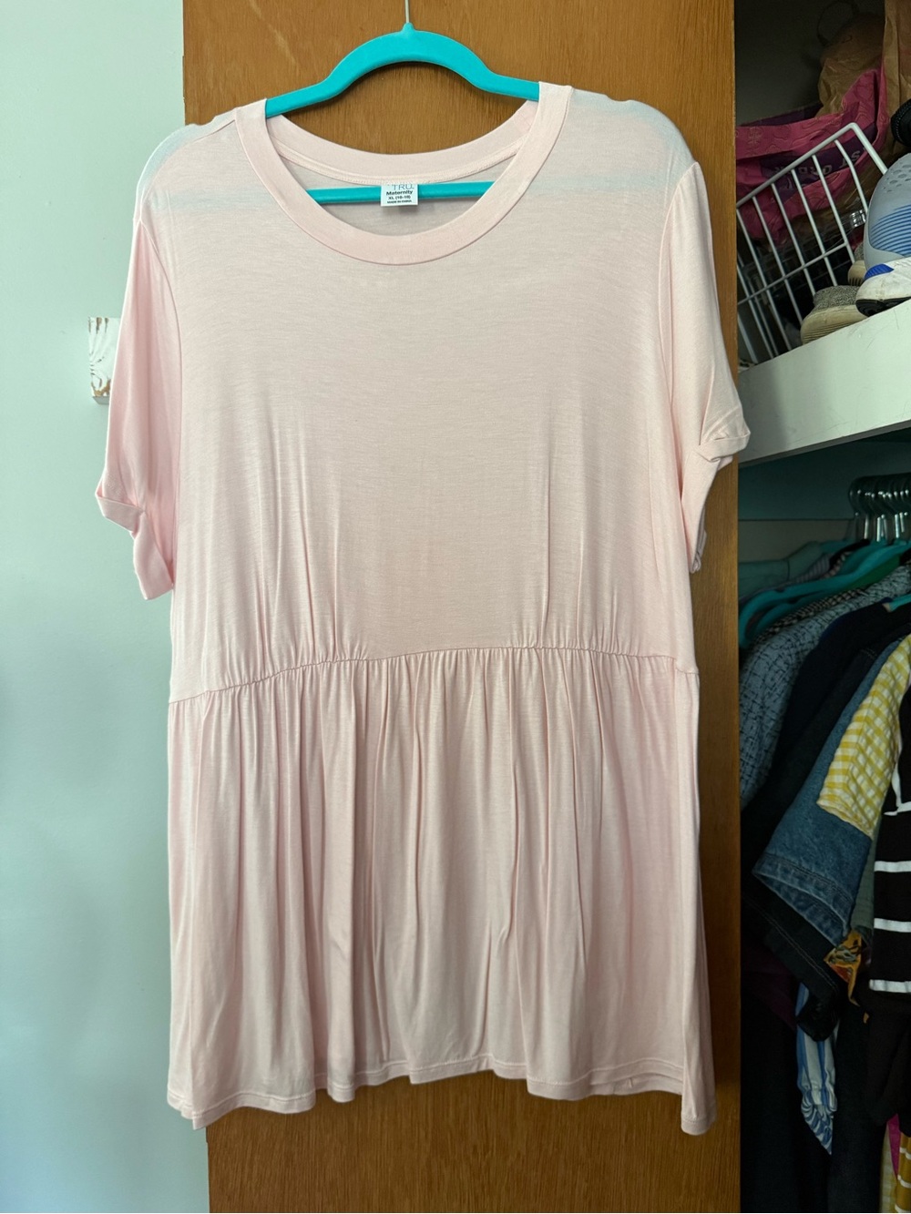 Time and Tru Light Pink Short Sleeve Babydoll Tunic